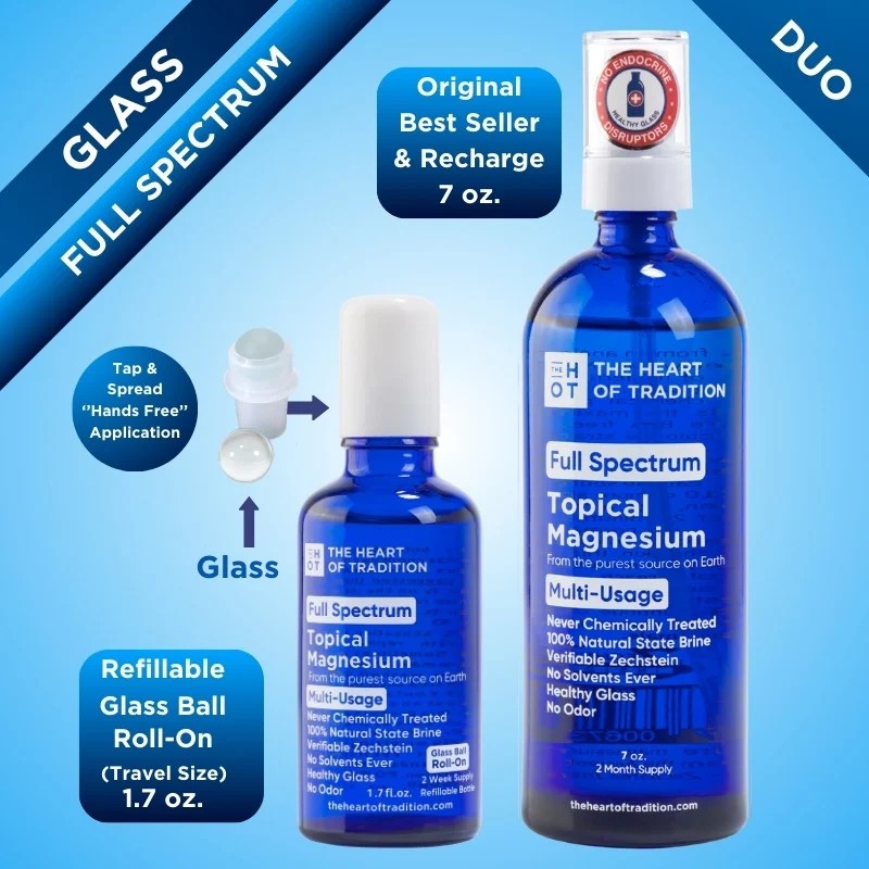 DUO PACK – Full Spectrum Topical Magnesium Glass Ball Roll-On and 7oz icon