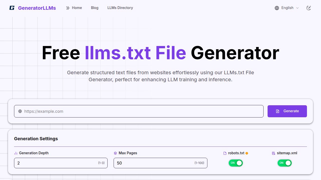 Free llms.txt Generator